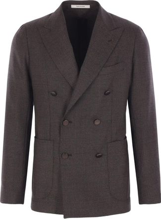 Tagliatore Blazer doppiopetto con applicazione - Marrone