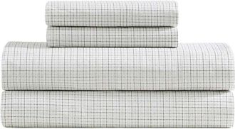 Tommy Hilfiger 200 Thread Count New England Plaid Cotton Percale Sheet Set