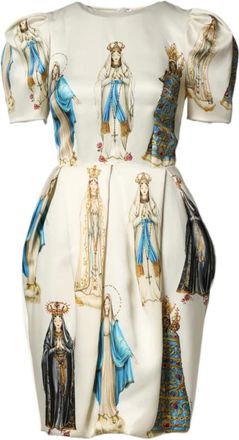 Dolce & Gabbana Dames, Jurken, Beige, Maat: 3XS Zijde