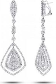 Allurez 7.66ct 18k White Gold Diamond Earrings