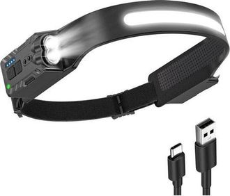 OEM Linterna Frontal Recargable, Superligera Para Correr, Con Sensor De Movimiento, 8 Modos De Iluminaci&oacute;n, Indicador De Bater&iacute;a, Resistente Al Agua Ipx4 