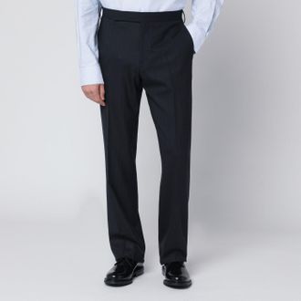 Lardini Pantaloni blu in misto lana