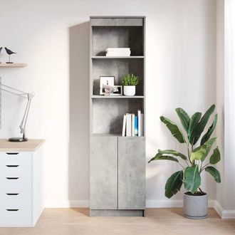 Berkfield Home Highboard Concrete Grey 50x35x180 cm Engineered Wood | Size: 50 x 35 x 180 cm