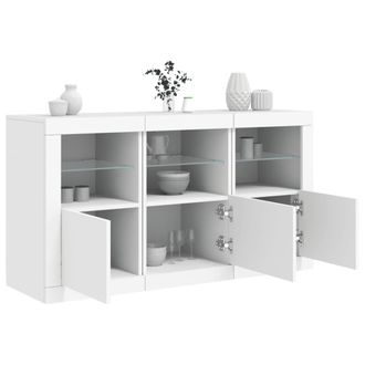vidaXL Aparador Con Luces Led Blanco 123x37x67 Cm Vidaxl