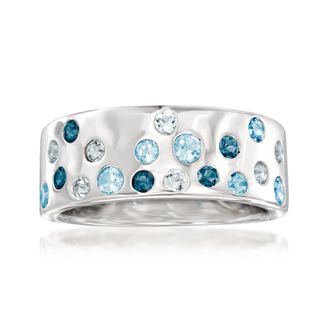 Ross-Simons Tonal Blue Topaz Ring in Sterling Silver