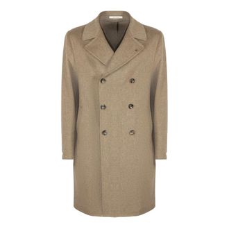 Tagliatore Lange Dubbele-Rij Jas - Heren - Mantel - Beige - M - Wol - Jassen