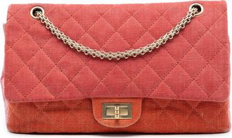 Chanel Pre-owned Womens Tricolor Quilted Denim Reissue 2.55 Double Flap 227 - Coral Textile - One Size