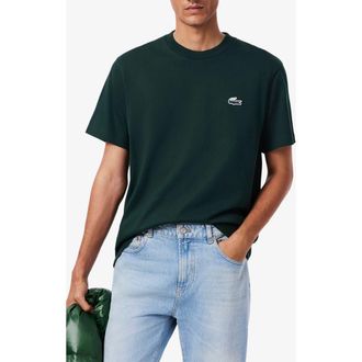 Lacoste Landscape Crocodile Heavy Pima Cotton Jersey T-Shirt in Sinople at Nordstrom, Size 8