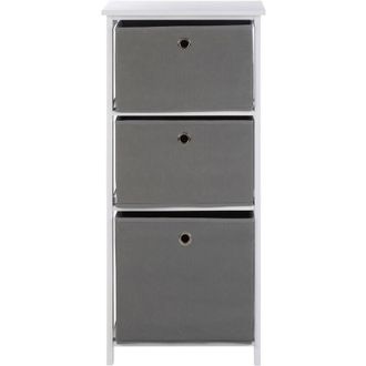 Premier Housewares Lindo 3 Grey Fabric Drawers Cabinet