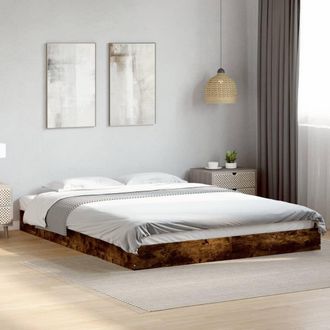 vidaXL Estructura De Cama Sin Colch&oacute;n Roble Ahumado 160x200 Cm Vidaxl