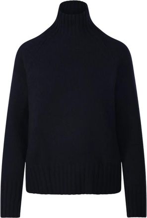 Max Mara Truien & Vesten, Dames, Blauw, L, Wol, Mantova Turtleneck Trui