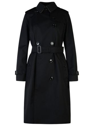 Burberry Kensington Black Polyester Trench Coat