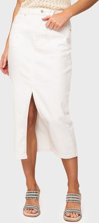 Sanctuary Denim Midi Skirt In Chalk