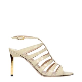Tom Ford Damens Sandalen Leder Beige/Elfenbein