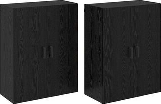 vidaXL Vidaxl - Armarios Montados en la Pared 2 pcs Roble negro