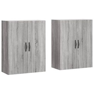 vidaXL Vidaxl - Armarios De Pared 2 Uds Madera De Ingenier&iacute;a Gris Sonoma