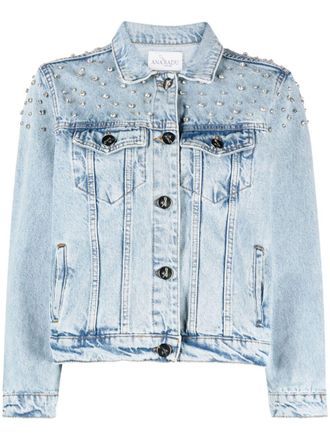 Ana Radu Giacca denim con decorazione - Blu