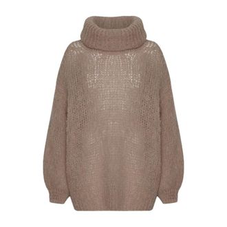 Americandreams Pepper Roll Neck Alpaca Pullover - - Knitwear - Donna - Marrone - ONE SIZE