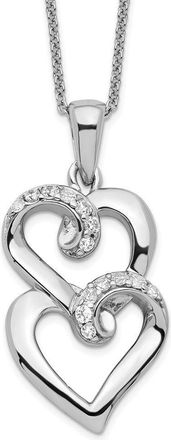 Diamond2Deal Sterling Silver Cubic Zirconia To My Sister Heart Necklace