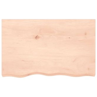 Berkfield Home Table Top 80x50x(2-4) cm Untreated Solid Wood Oak in Natural