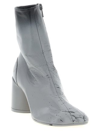 Maison Margiela Crinkle Effect D&eacute;grad&eacute; Leather Ankle Boot - gray