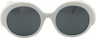 Loewe LW40135F25A Round Full Rim Sunglasses - White