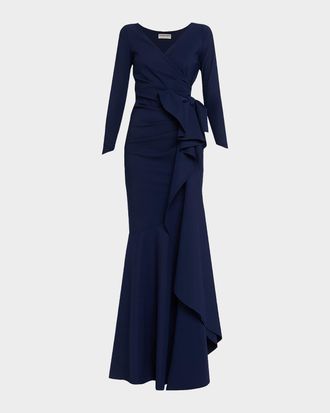 La Petite Robe Di Chiara Boni Maco Bow-Draped Jersey Gown