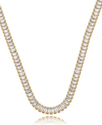 Liv Oliver 18k Gold Cz Tennis Necklace