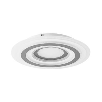 Lindby L&aacute;mpara de techo led de pl&aacute;stico negro