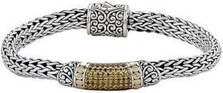 Samuel B. Semiprecious Stone Textured Bangle Bracelet in Yellow at Nordstrom Rack