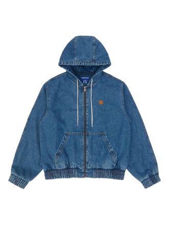 Ader Error hooded denim jacket - unisex - Cotton/Polyester - L - Blue