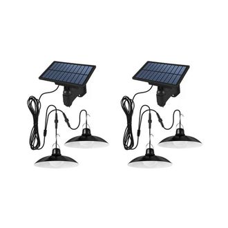 OEM 2 Luces Solares Colgantes Led De Doble Cabezal Impermeables Para Exteriores, L&aacute;mpara Decorativa Para Cobertizo De Jard&iacute;n, Granero O Dormitorio
