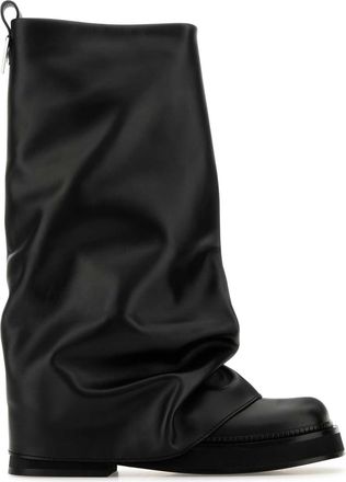 The Attico Black Leather Robin Boots