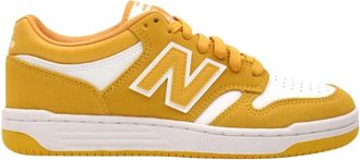 New Balance Leren Veterschoenen met Su&egrave;de Inzetstukken - Heren - Sneakers - Geel - 44 EU - Su&egrave;de - Schoenen