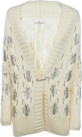 Ermanno Scervino Truien & Vesten, Dames, Wit, S, Wol, Stijlvolle Gebreide Collectie