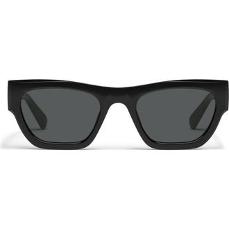 Quay Nice Try 54mm Square Sunglasses in Black/Smoke at Nordstrom
