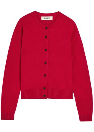 R&oacute;he Stretch-wool Cardigan - Red - 34 (UK6 / XS)