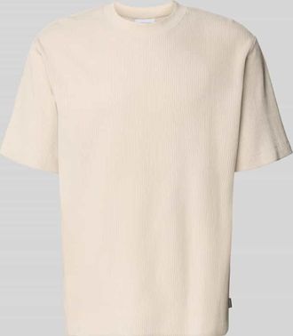 Jack & Jones Jack & Jones T-Shirt mit Ripp-Optik Modell HARRISON in Beige, Gr&ouml;&szlig;e XXL