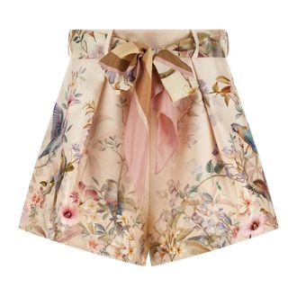 Zimmermann Rebellion Tuck Short - female - Zimmermann - Short Shorts - Pink - 2XS - Shorts