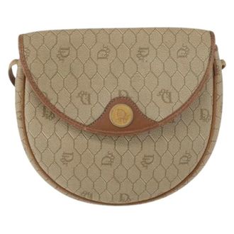 Dior Pre-owned Cross Body Bags, female, Beige, Size: ONE SIZE Pre-owned Vintage honeycomb flap crossbody bag