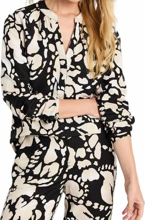 Nic+Zoe Evening Petal Woven Shirt In Black Multi