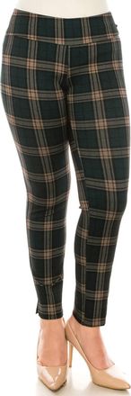 Zac & Rachel Figure Defining Slim Ankle Pull On Pants In Green/red/black