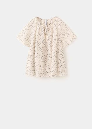 Mango Blusa pois fiocco bianco sporco - Donna - XS - MANGO