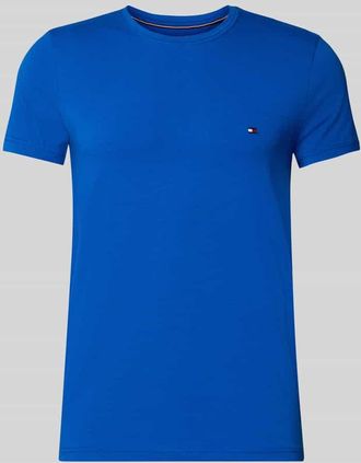 Tommy Hilfiger Slim Fit T-Shirt aus Baumwoll-Mix in Royal, Gr&ouml;&szlig;e XXL