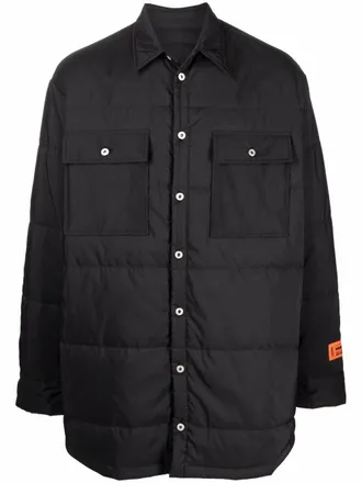 Heron Preston logo-patch padded jacket - men - Polyester/Polyester - M - Black