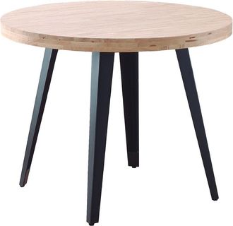 Home Heavenly Home Heavenly - Mesa Redonda Skadi, Estilo Industrial, Madera Roble Y Patas Met&aacute;licas. 100 Cm &Oslash; X 76 Cm. Color: Roble Nordish - Negro