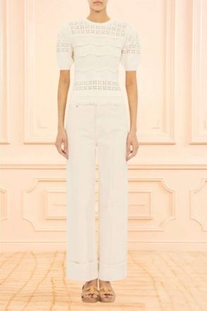 Ulla Johnson Marcelena Eyelet Knit Top In Cowrie