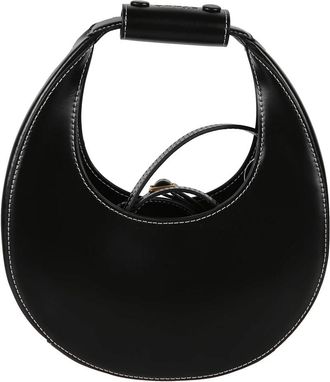 Staud Mini Moon Bag - Dames - Handtassen - Zwart - ONE Size - Leer - Tassen