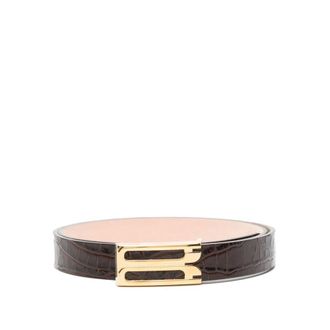 Victoria Beckham Belts, female, Brown, 90 CM, Leather Logo Belt