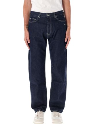 Off-white Navy Blue Regular Jeans